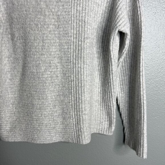 NWOT August 1 Eight Mockneck Ribbed Pullover Sweater Gray XS Relaxed Boxy - Picture 4 of 7